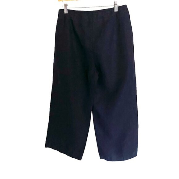 Talbots Navy Heritage Linen Wide Leg Pants 8 - Picture 3 of 3